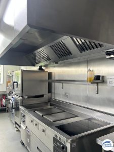 A sparkling commercial kitchen after cleaning by expert staff from Dukeries Domestics